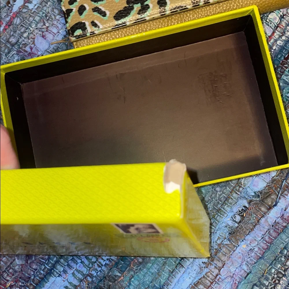 Ted Baker Leopard Print Leather Wallet in Brown and Green